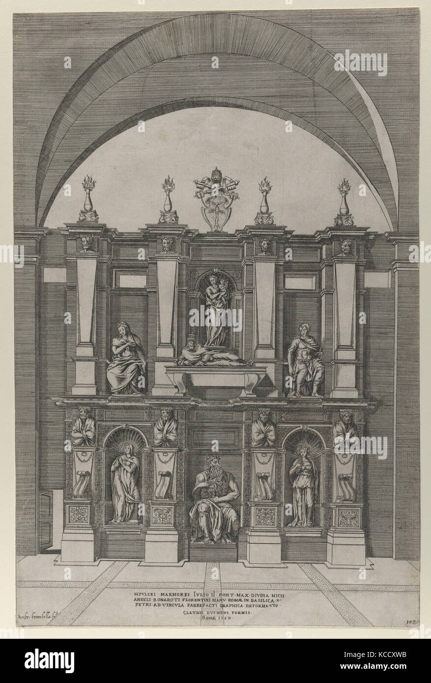 Speculum Romanae Magnificentiae": sepolcro di Giulio II, Giovanni Ambrogio Brambilla, 1582 Foto Stock