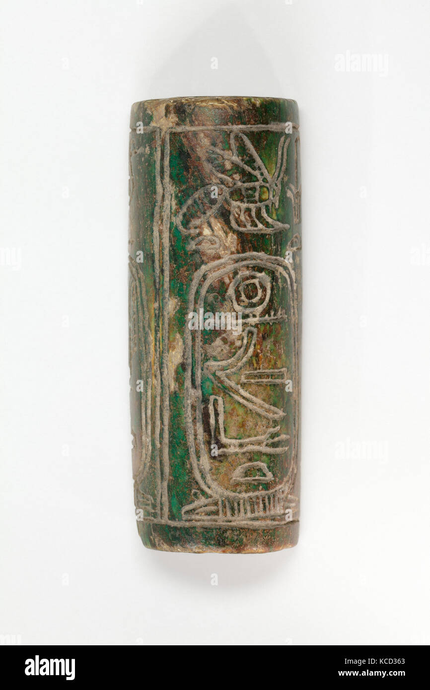 La metà di un cilindro di tenuta con nomi di Amenemhat III, ca. 1859-1813 A.C. Foto Stock