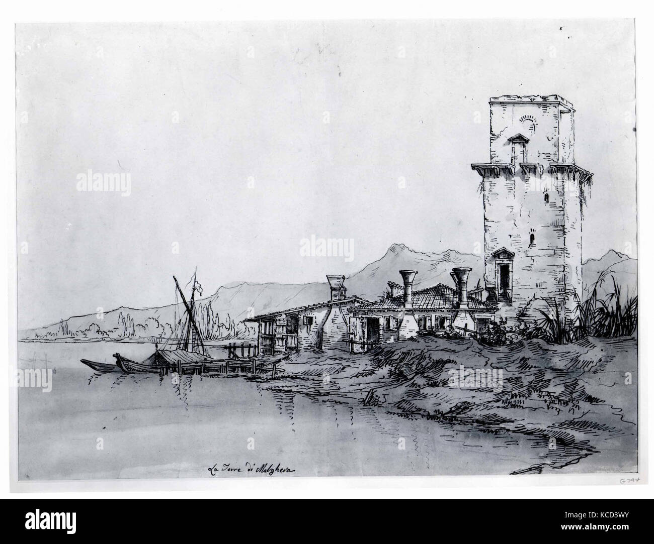 La torre di Marghera, Bernardo Bellotto, ca. 1740-41 Foto Stock