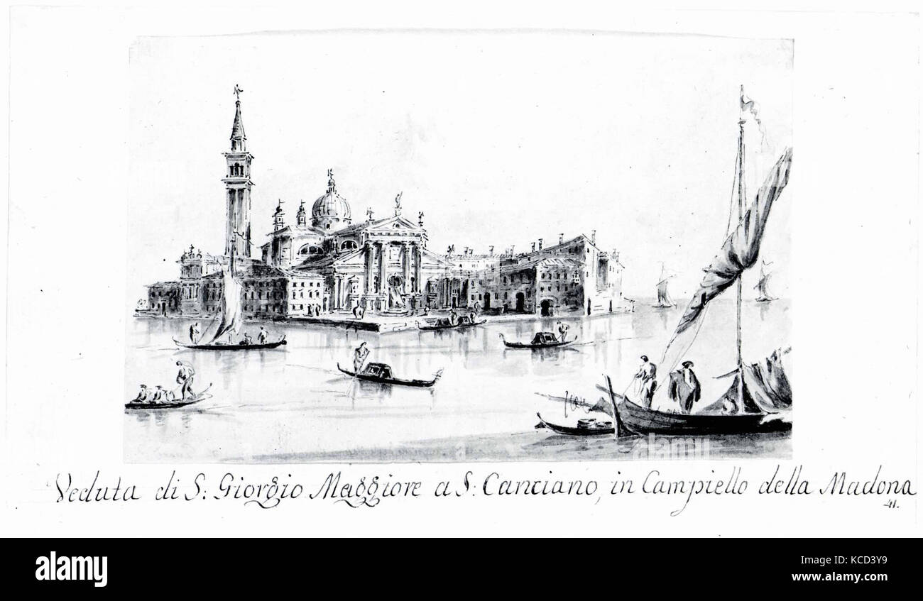 L'Isola di San Giorgio Maggiore, Giacomo Guardi, ca. 1804-28 Foto Stock