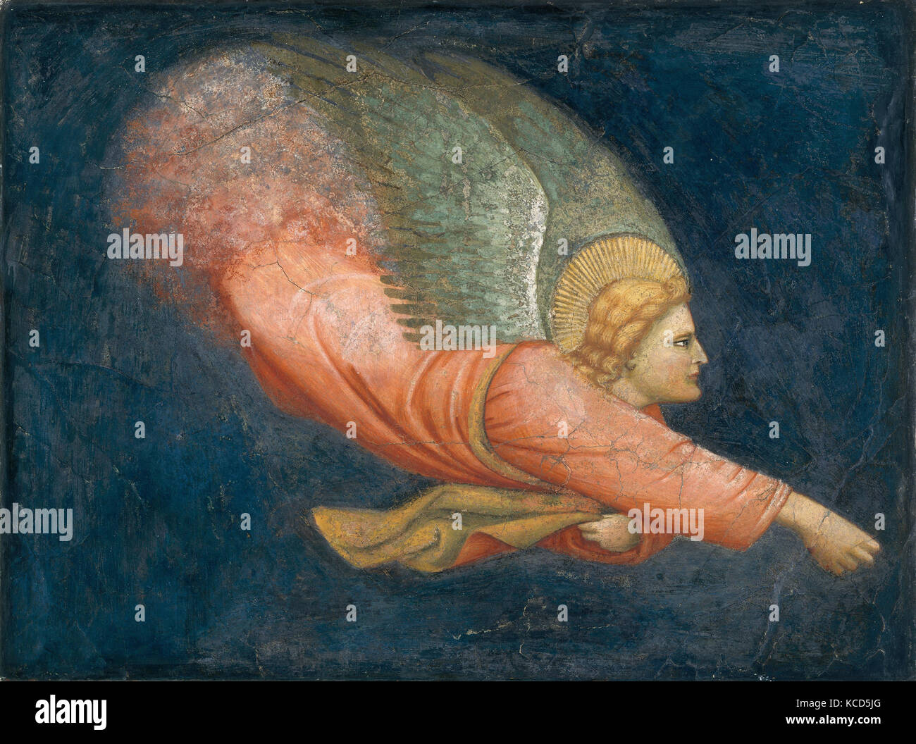 Due angeli, Affresco, (a) 23 3/8 x 31 1/2 in. (59,4 x 80 cm); (b) 23 1/2 x 31 1/2 in. (59,7 x 80 cm), dipinti italiani del nord Foto Stock