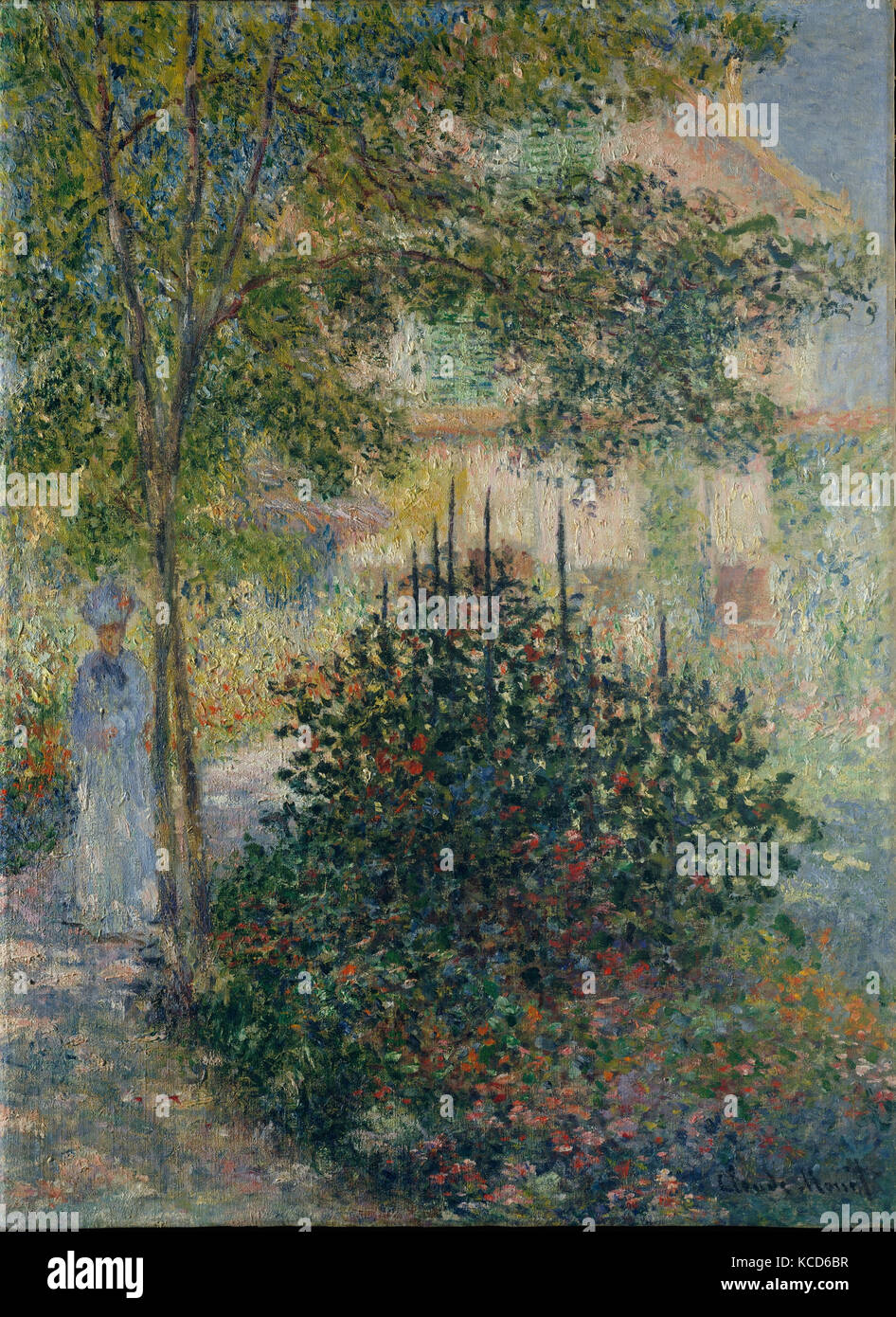 Camille Monet (1847-1879) in giardino a Argenteuil, Claude Monet, 1876 Foto Stock