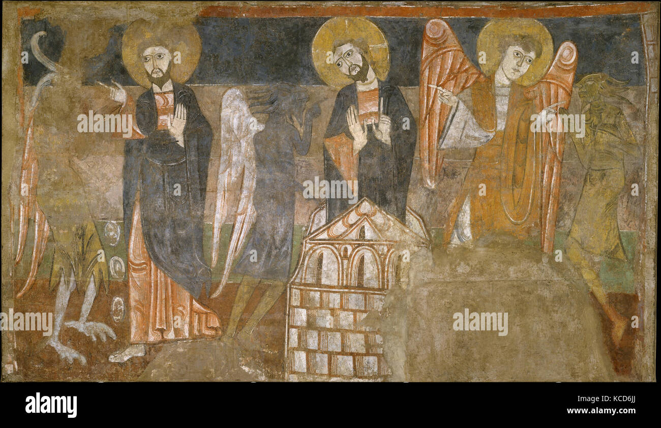 La tentazione di Cristo da parte del Diavolo, prima metà del XII secolo (possibilmente 1129-34 Foto Stock