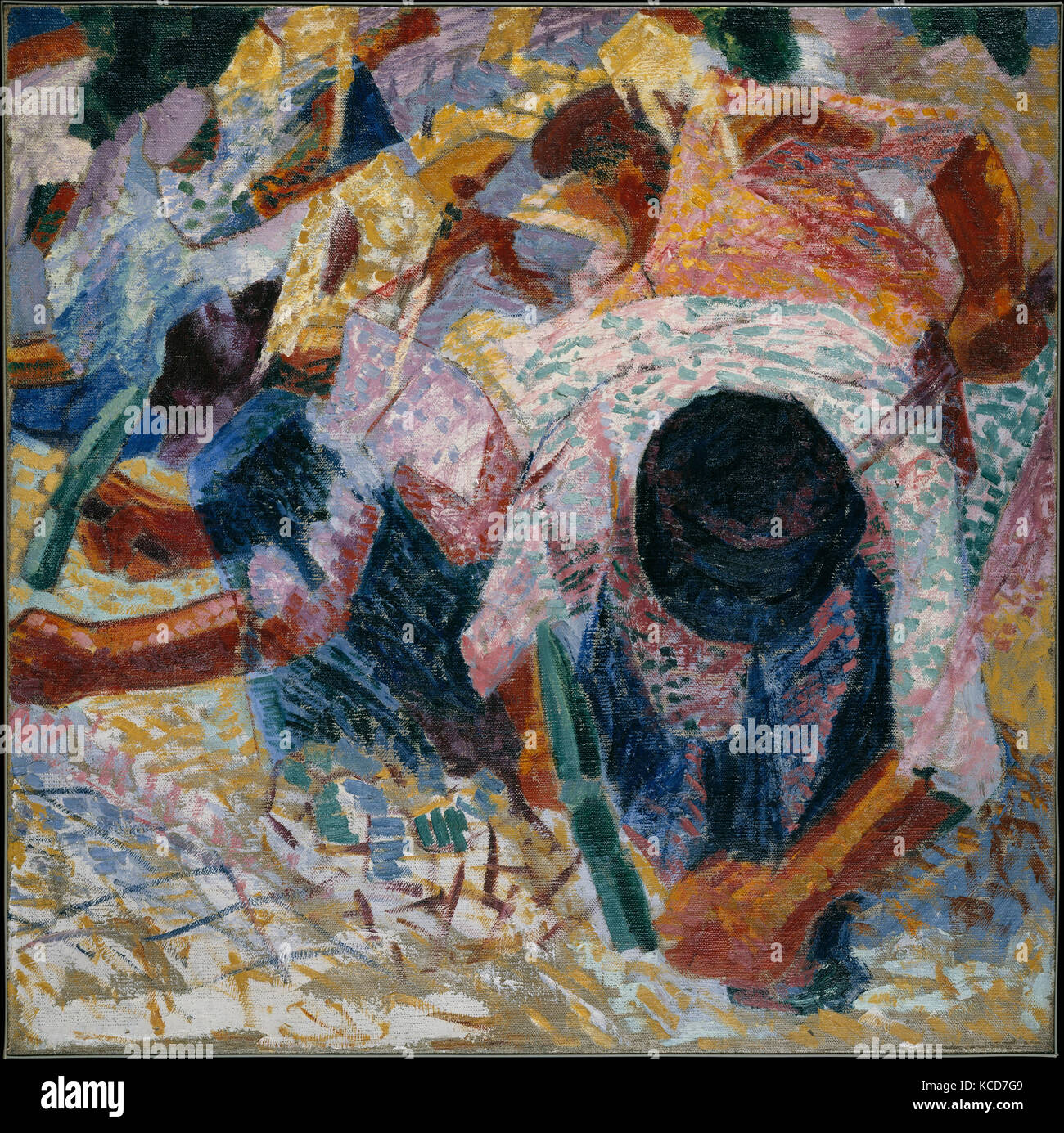 La strada lastricatori, 1914, olio su tela, 39 3/8 x 39 3/8 in. (100 x 100 cm), dipinti, Umberto Boccioni (italiano, Reggio 1882 Foto Stock