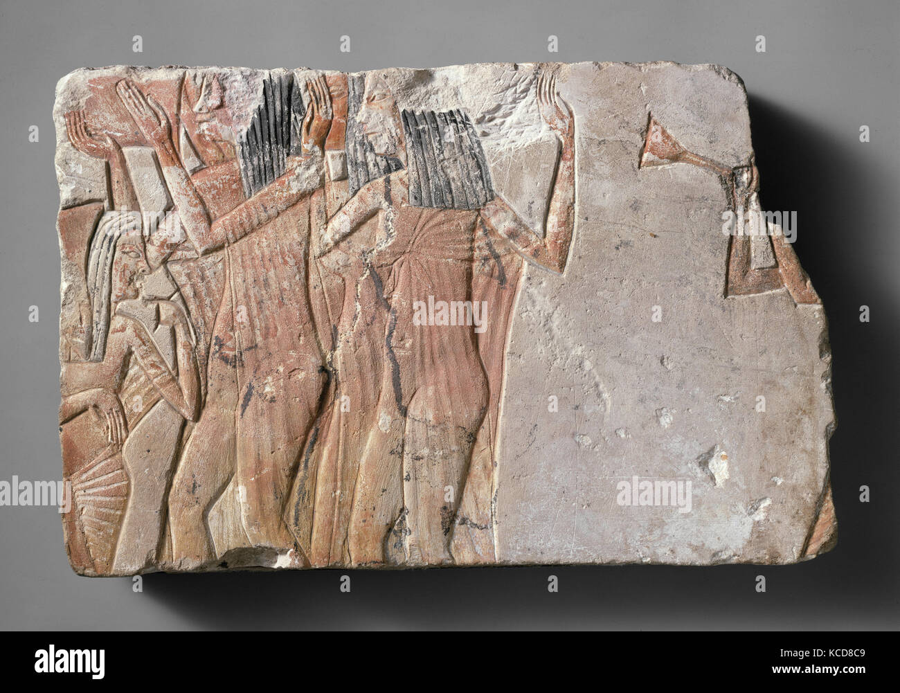 Ballerini con strumenti, Nuovo Regno, periodo di Amarna, Dynasty 18, ca. 1353-1336 A.C. dall'Egitto; probabilmente a partire dal Medio Egitto Foto Stock