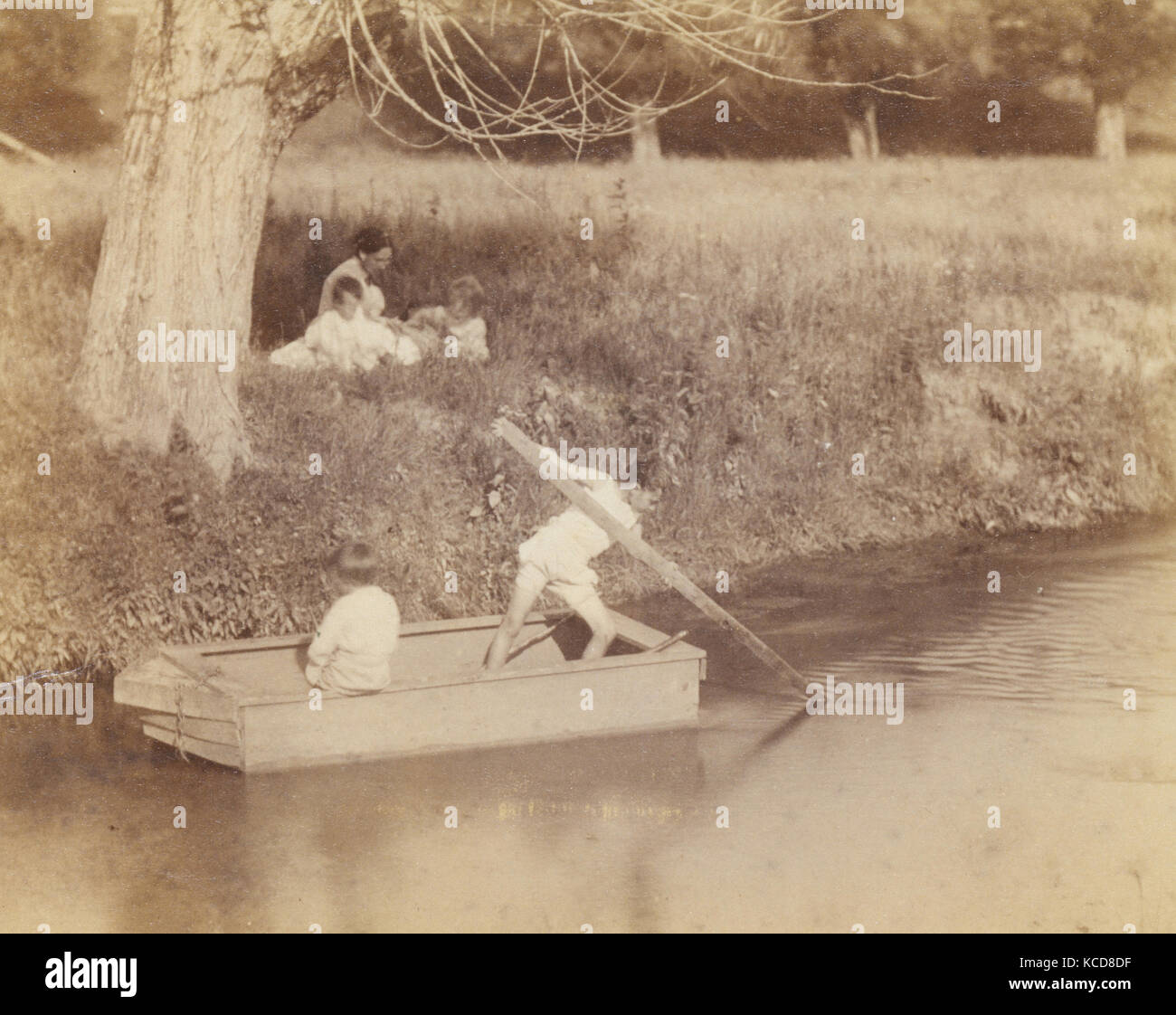 Due ragazzi giocare al Creek, 4 luglio 1883, Thomas Eakins, 1883 Foto Stock