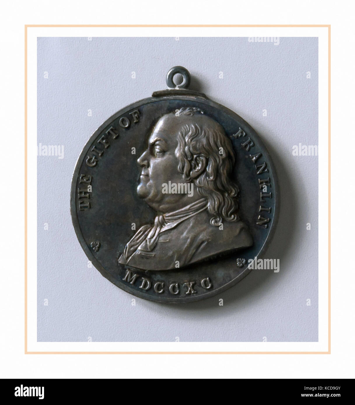 Medaglione, 1867, probabilmente di argento, Diam. 1 3/8 in. (3,5 cm), metallo, F. N. Mitchell Foto Stock