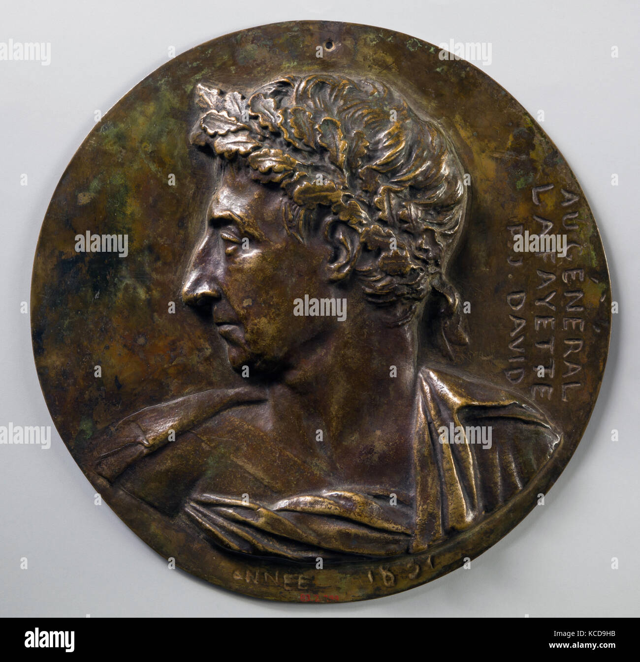 Medaglione di Marchese de Lafayette, Pierre Jean David d'Angers, 1831 Foto Stock