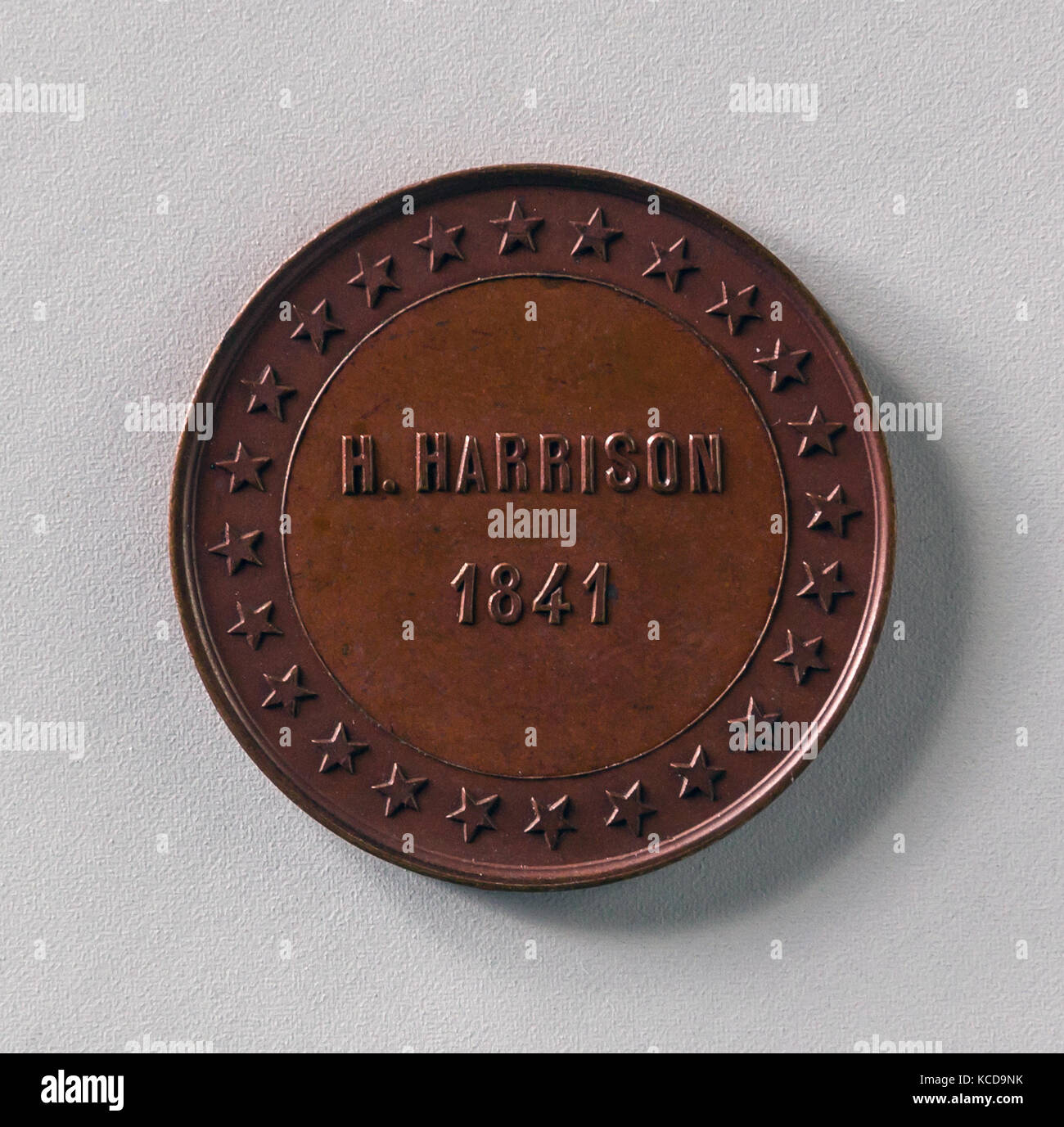 Token di William Henry Harrison, ca. 1876, Bronzo, Diam. 1 3/8 in. (3,5 cm), metallo Foto Stock
