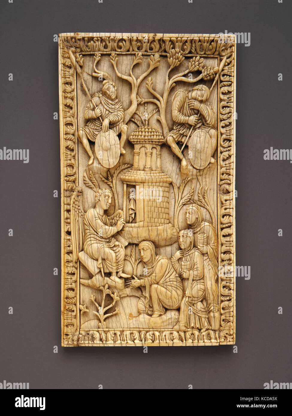 Placca con le sante donne al sepolcro, inizio del X secolo Foto Stock