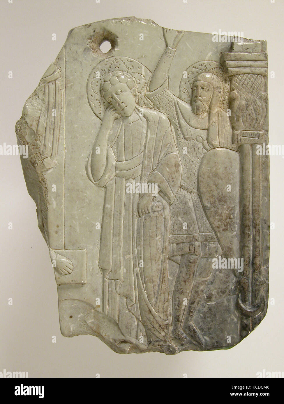 Frammento di una icona con la Crocifissione, XII secolo Foto Stock