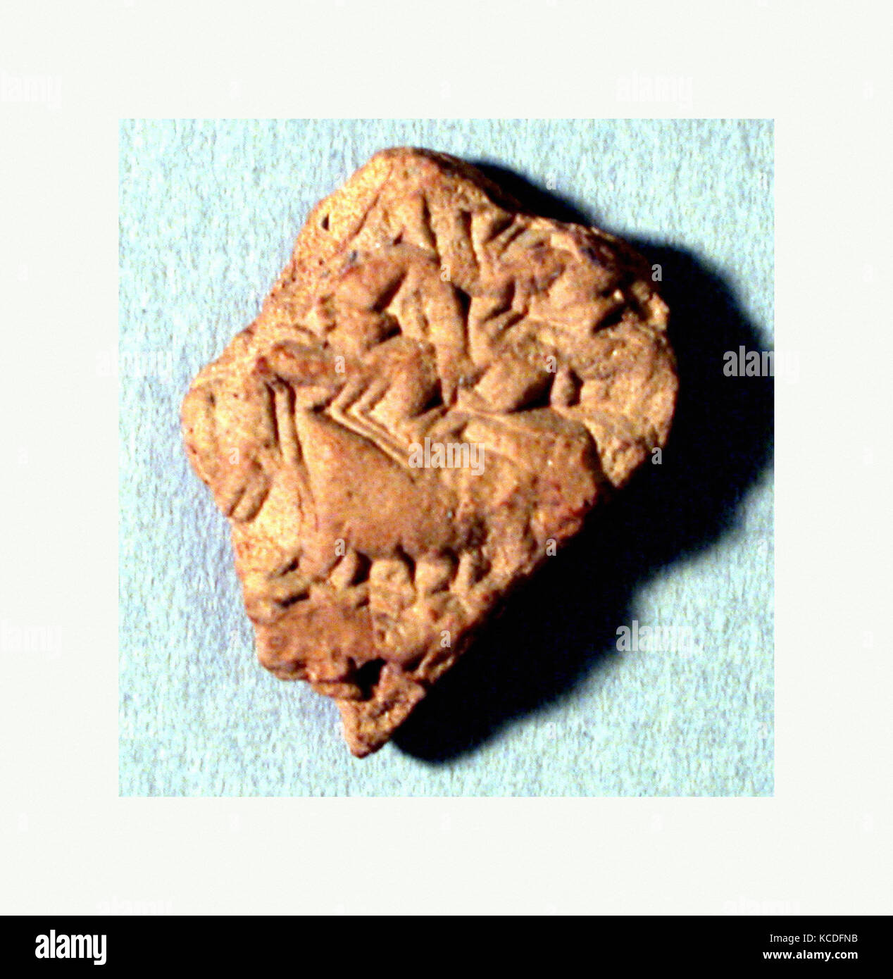Tavoletta cuneiforme: frammento di un presagio di fegato, ca. fine primo millennio A.C. Foto Stock