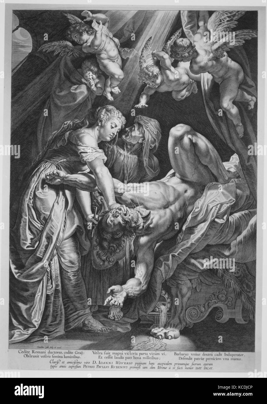Judith decapitazione Oloferne, Cornelis Galle I, 1590-1650 Foto Stock