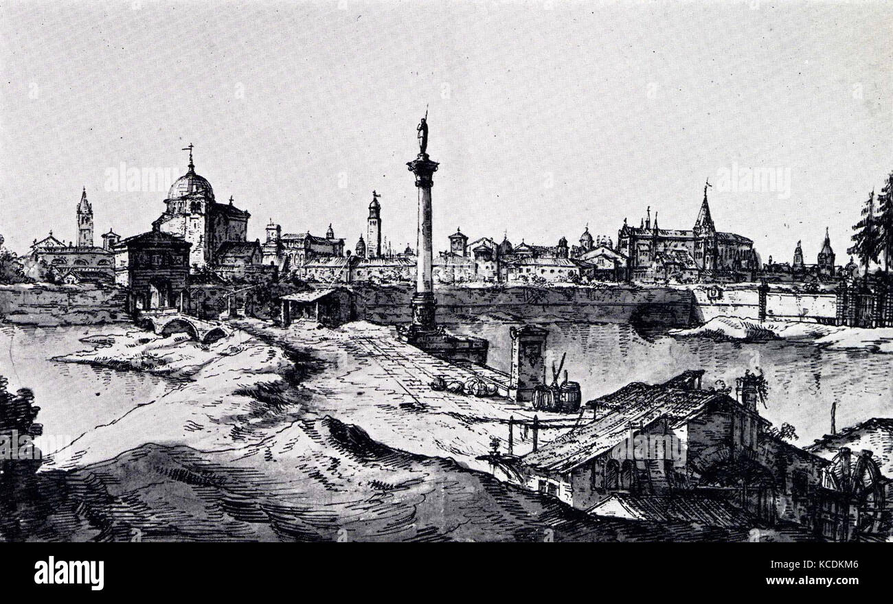 Vista immaginaria di Padova, Bernardo Bellotto, ca. 1740-41 Foto Stock