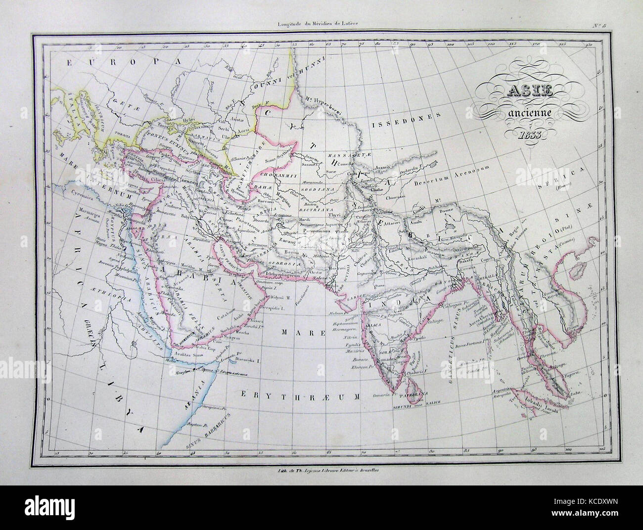 1833, Malte-Brun Mappa di Asia in tempi antichi Foto Stock