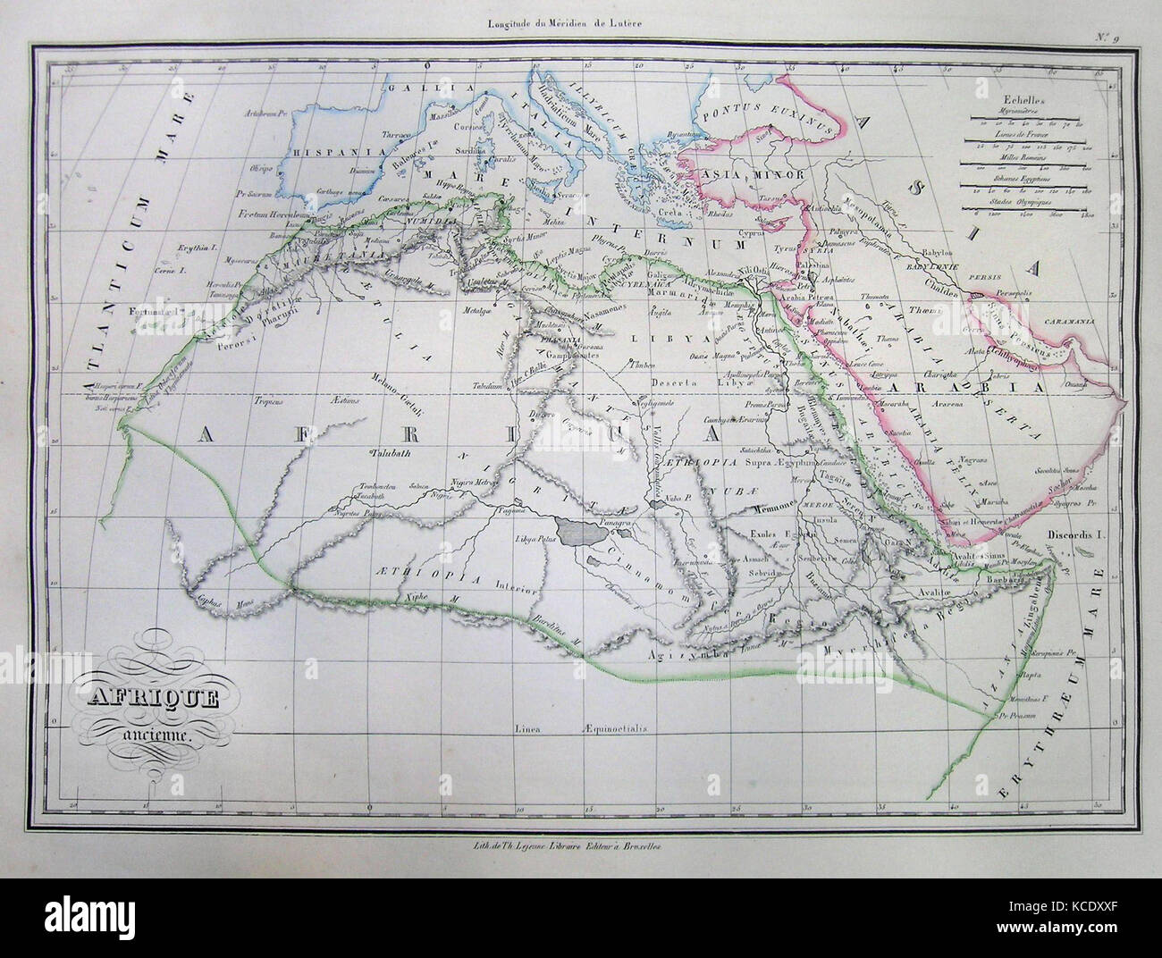 1837, Malte-Brun Mappa di Africa nei tempi antichi Foto Stock