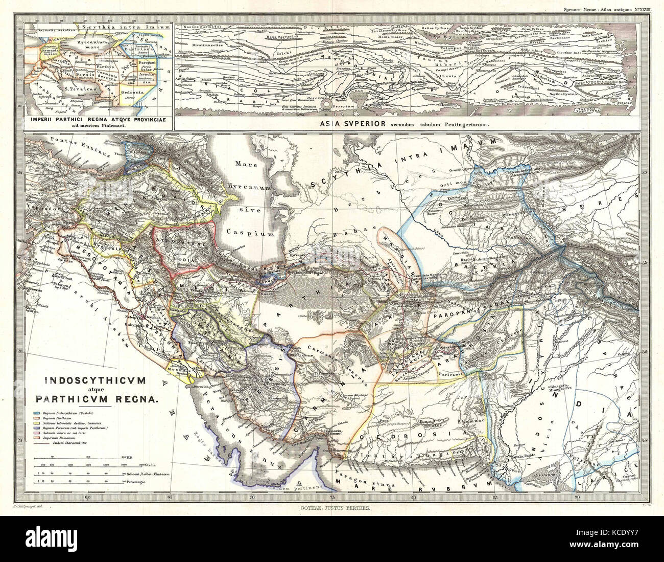 1865, Spruner Mappa di Persia in antichità Foto Stock