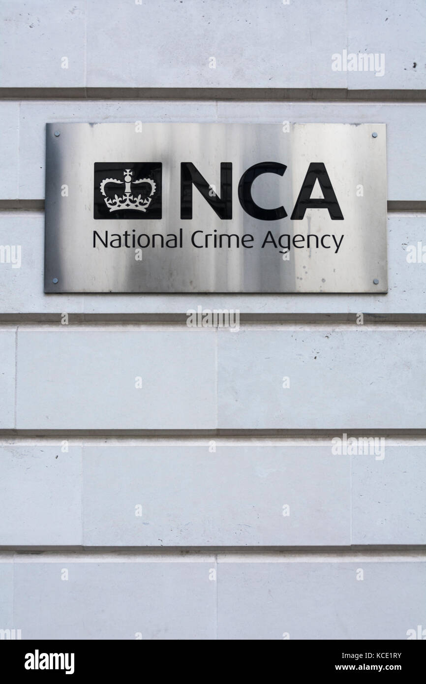 L'entrata alla National Crime Agency su Old Queen Street, Westminster, London, SW1, UK Foto Stock
