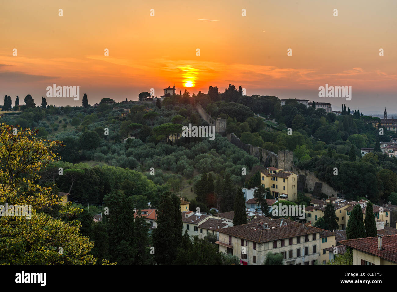 Tramonto a Firenze Foto Stock