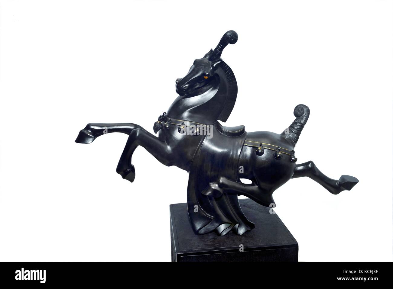 Museo del carbone della Cina. Taiyuan, Shanxi, Cina. Mostre e interpretazioni moderne e di qualità. Cavallo ricavato dalla mostra del carbone. Foto Stock