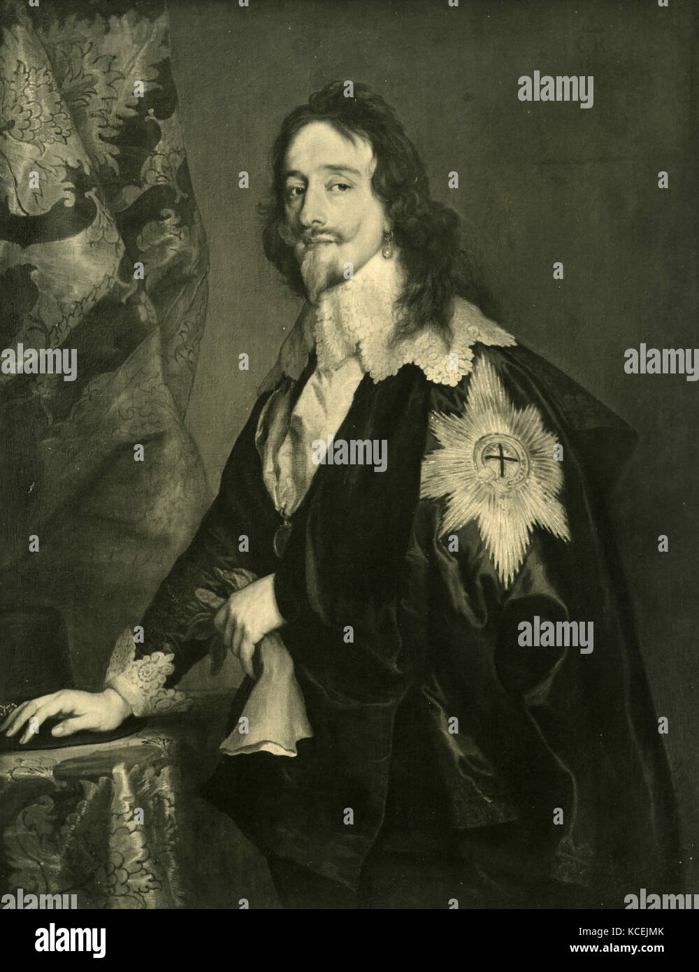 Ritratto di Carlo I d'Inghilterra, dipinto da Sir Peter Lely dopo Anton Van Dyck Foto Stock