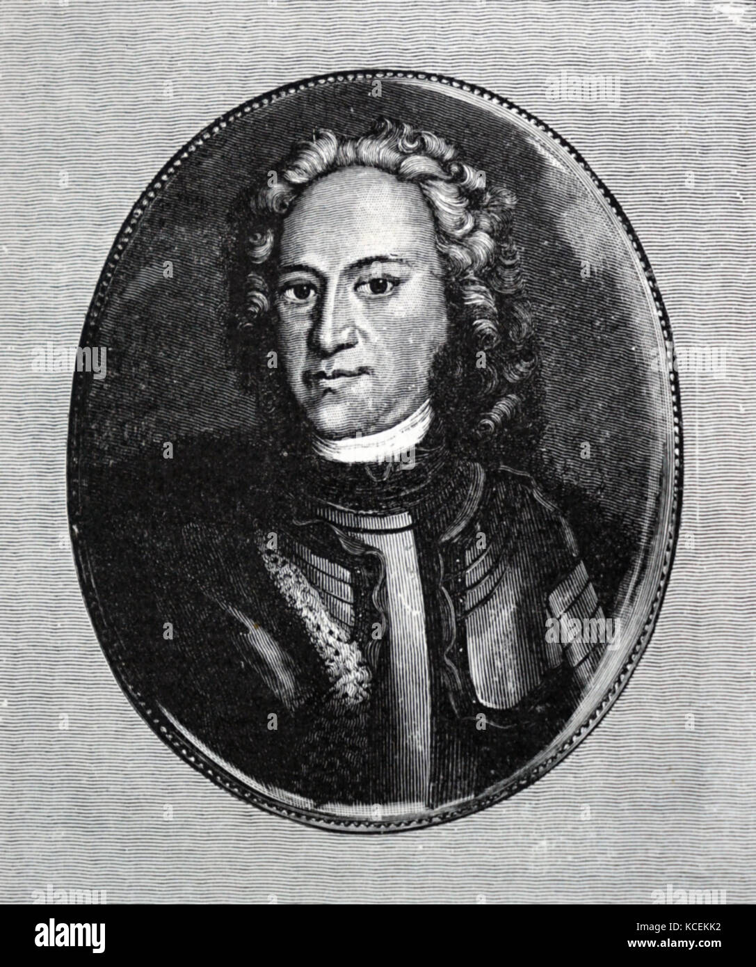 Ritratto inciso di Alexei Petrovic, Tsarevich della Russia (1690-1718). Datata xviii secolo Foto Stock