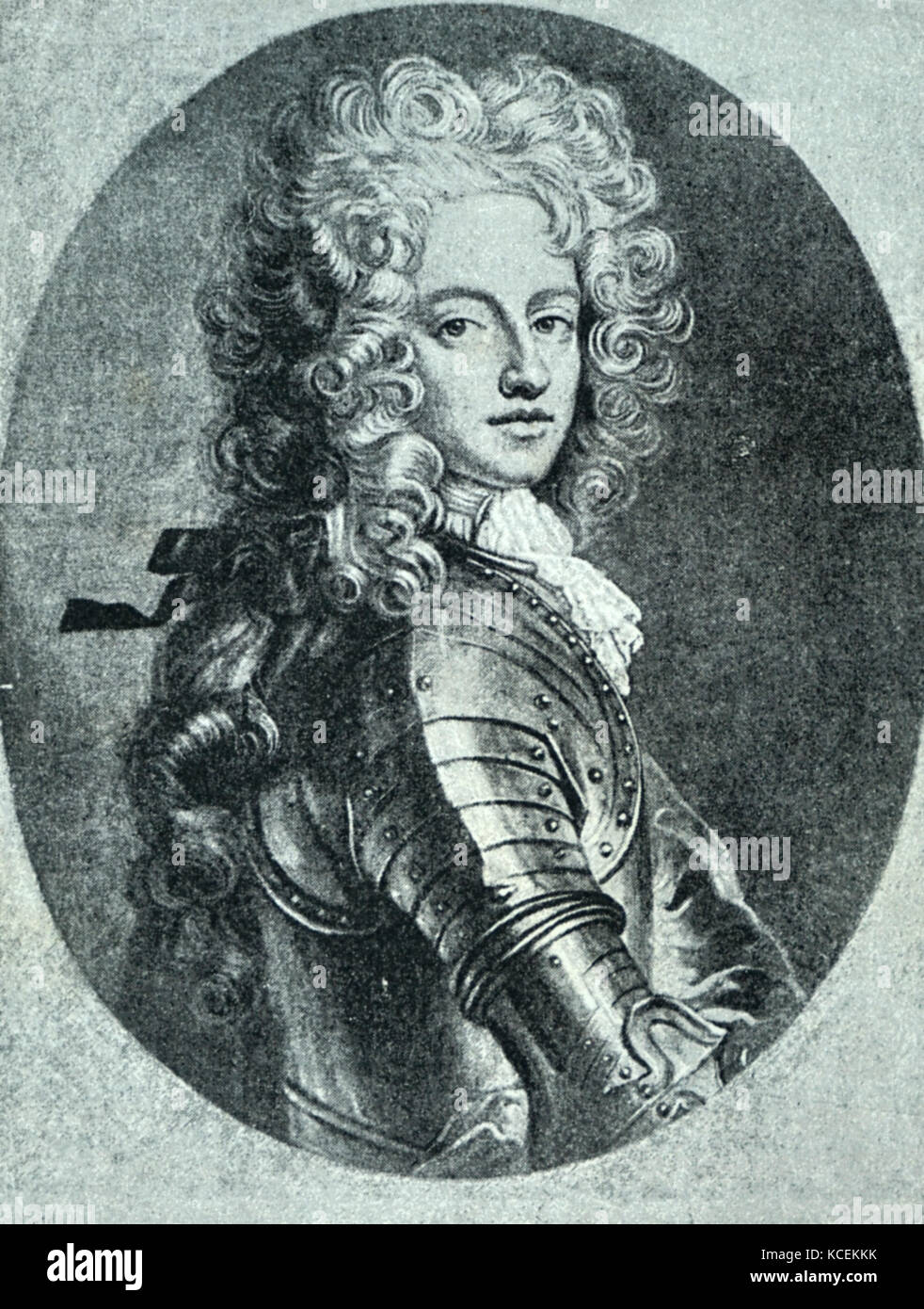 Incisi ritratto di Carlo XII di Svezia (1682-1719), Re di Svezia. Datata xviii secolo Foto Stock