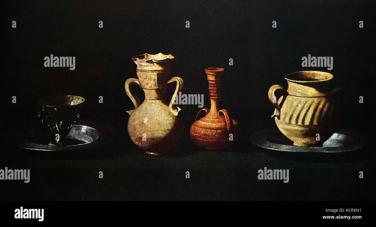 Pittura intitolato 'Still' vita da Francisco de Zurbarán (1598-1664) un pittore spagnolo. Risalenti al XVII secolo Foto Stock