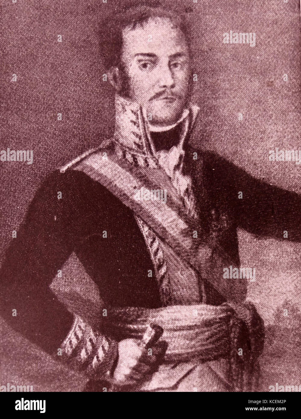Ritratto di Pedro Caro, terzo Marchese di La Romana (1761-1811) un generale spagnolo della guerra peninsulare. Ha osato del XIX secolo Foto Stock