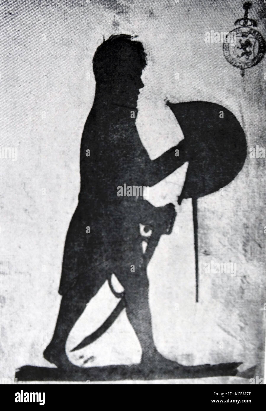 Silhouette di Ángel de Saavedra, 3° duca di Rivas (1791-1865) un poeta spagnolo. Datata del XIX secolo Foto Stock