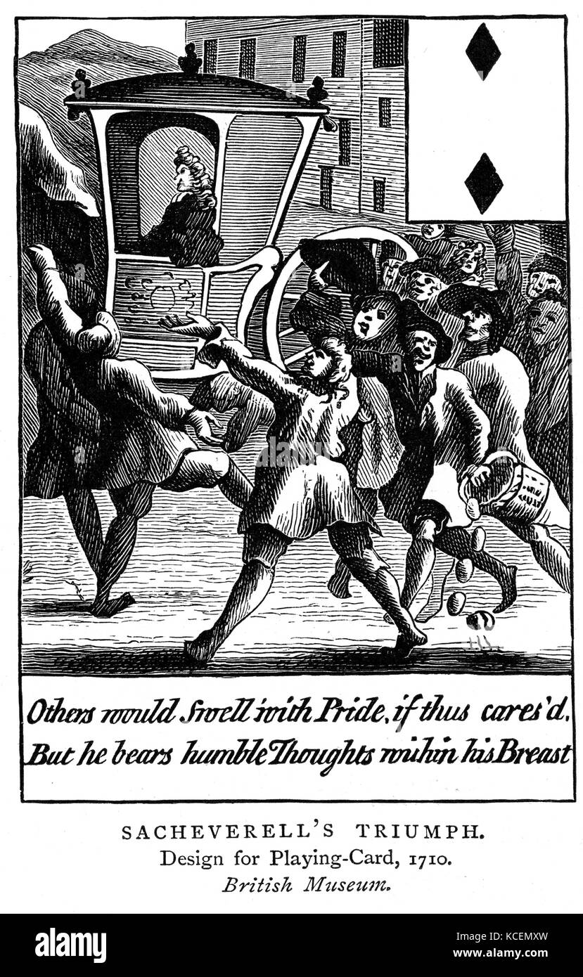 Sacheverell il trionfo. Design per Playing-Card, 1710 Foto Stock