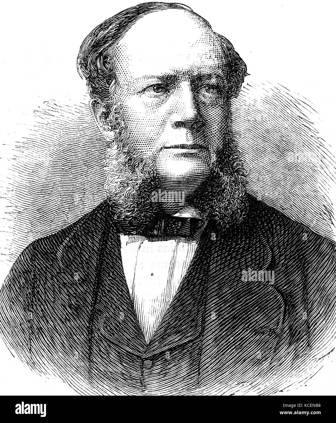 Ritratto di Carl Wilhelm Siemens (1823-1883) un tedesco-nato ingegnere e imprenditore. Datata del XIX secolo Foto Stock