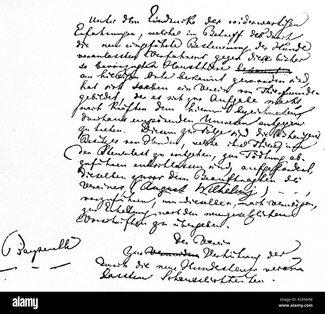 Una lettera al re Ludwig II di Baviera (1845-1886) da Wilhelm Richard Wagner (1813-1883) un compositore tedesco. Datata del XIX secolo Foto Stock