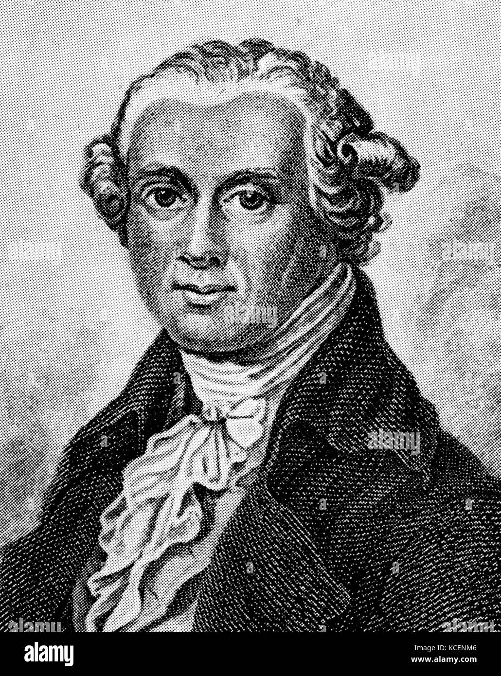 Ritratto di Abraham Gottlob Werner (1749-1817) un geologo tedesco. Datata del XIX secolo Foto Stock