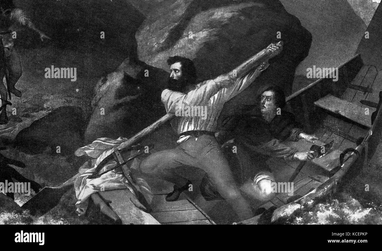 Illustrazione raffigurante Guglielmo Tell, un eroe popolare della Svizzera. Datata xv secolo Foto Stock