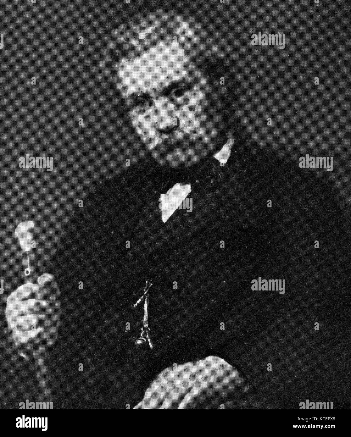 Ritratto di Antonio Barezzi (1787-1867) suocero di Giuseppe Verdi (1813-1901) un compositore italiano. Datata del XIX secolo Foto Stock