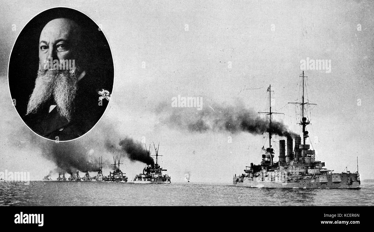 Fotografia di Alfred von Tirpitz (1849-1930) un tedesco Großadmiral, Segretario di Stato tedesco navale imperiale ufficio. In data xx secolo Foto Stock