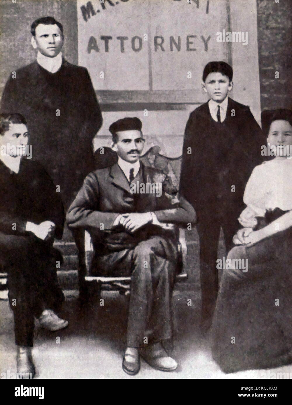 Mohandas Karamchand Gandhi (2 ottobre 1869 - 30 gennaio 1948). Leader preminente dell'Indiano movimento di indipendenza in British-governata in India. Impiegando sulla disobbedienza civile, Gandhi India led all indipendenza e ispirato i movimenti per i diritti civili e la libertà in tutto il mondo. Foto Stock