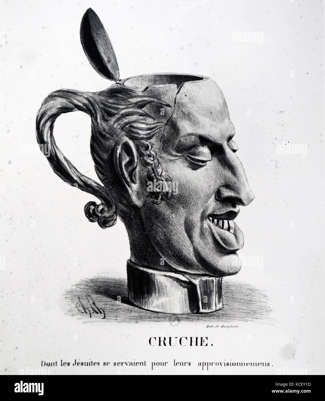 Illustrazione raffigurante il Re Carlo X di Francia (1757-1837) come una brocca. Datata del XIX secolo Foto Stock