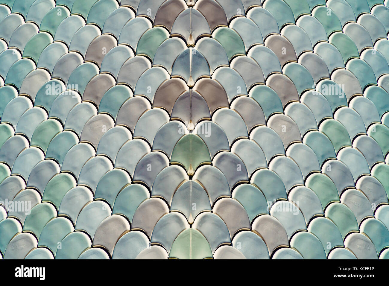 Maglia architettonica particolare con squame di pesce la texture bump Foto Stock