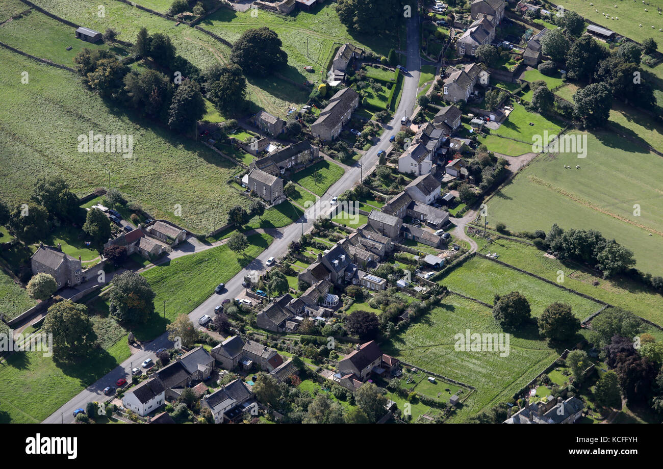 Vista aerea del villaggio Barningham, Richmondshire, North Yorkshire, Regno Unito Foto Stock