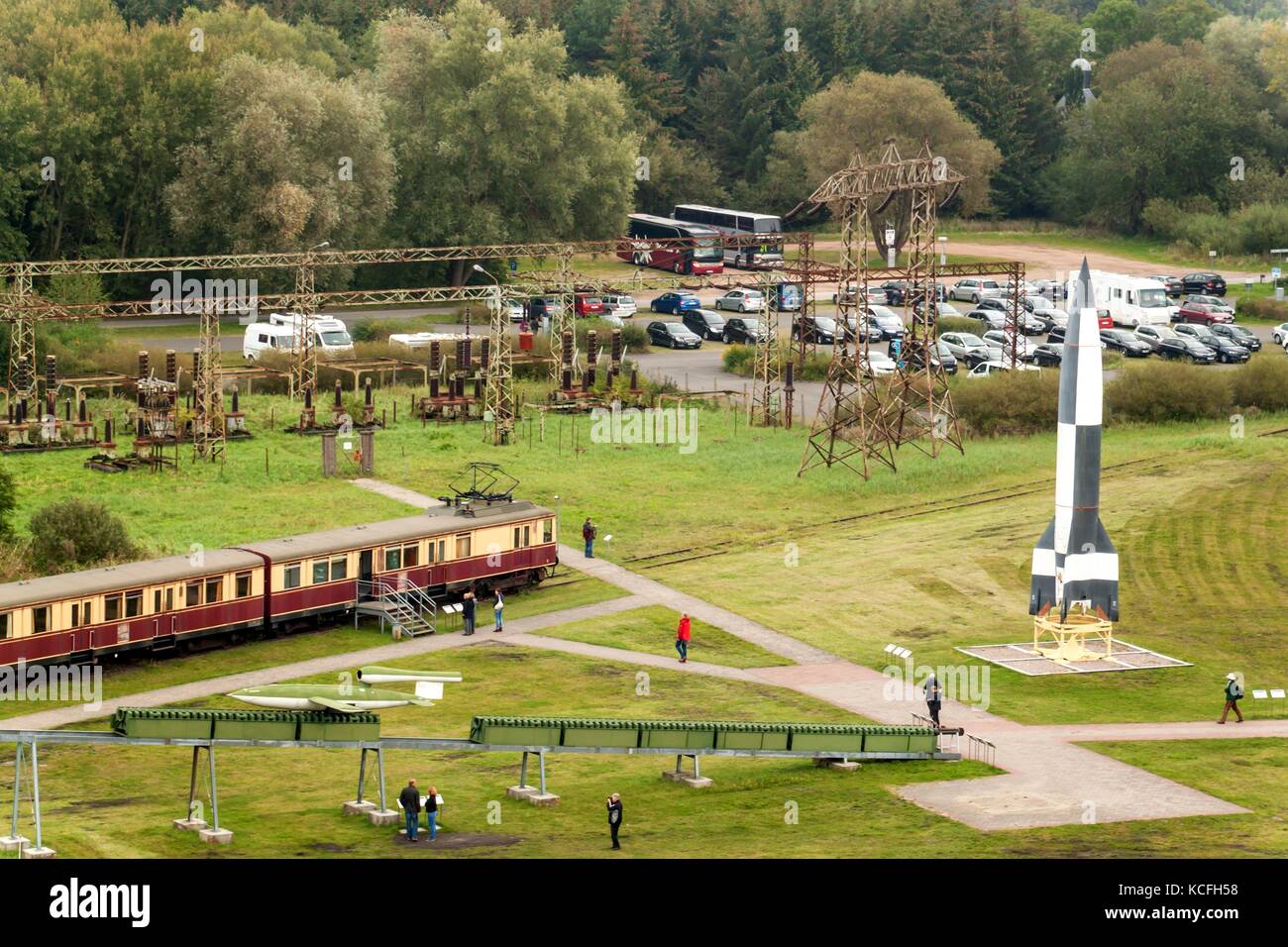 Peenemuende, Germania - 21 settembre 2017: territorio dell'esercito centro di ricerca. ww-ii sviluppato v-1 e V-2 razzi. vista del v-1 missile. battenti Foto Stock