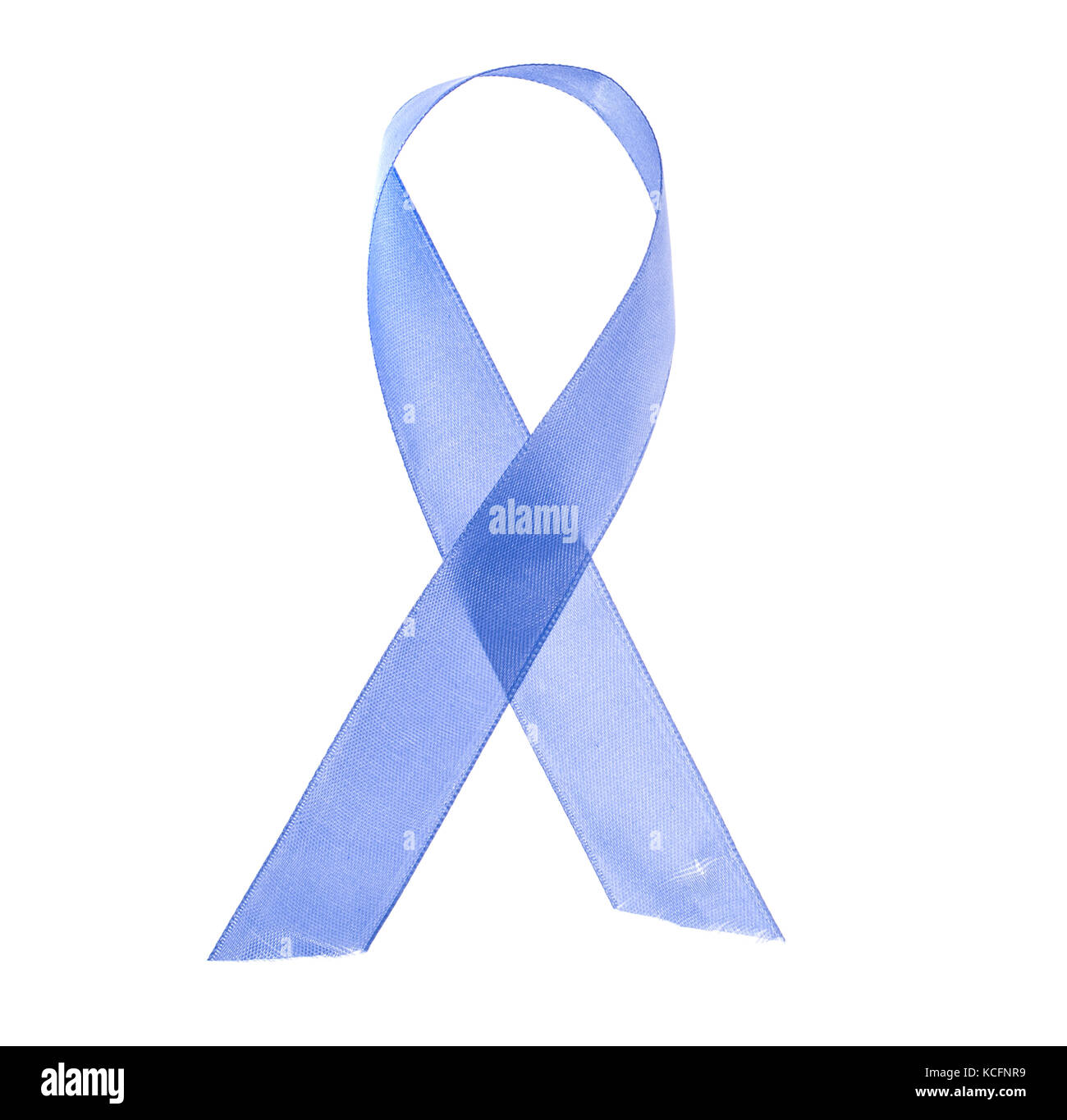 Blue Ribbon simbolo della consapevolezza circa il cancro della prostata Foto Stock