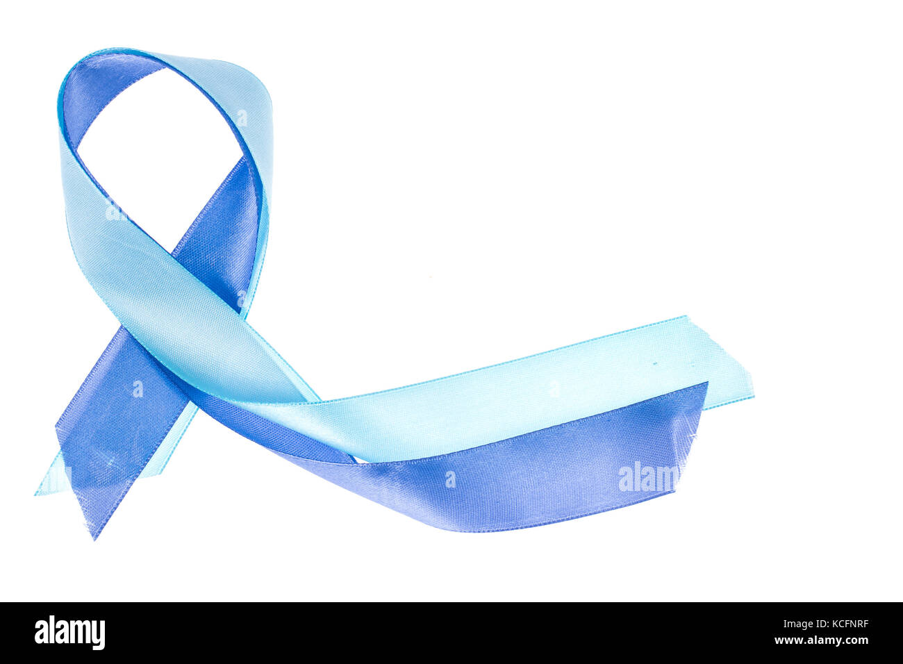 Blue Ribbon simbolo della consapevolezza circa il cancro della prostata Foto Stock