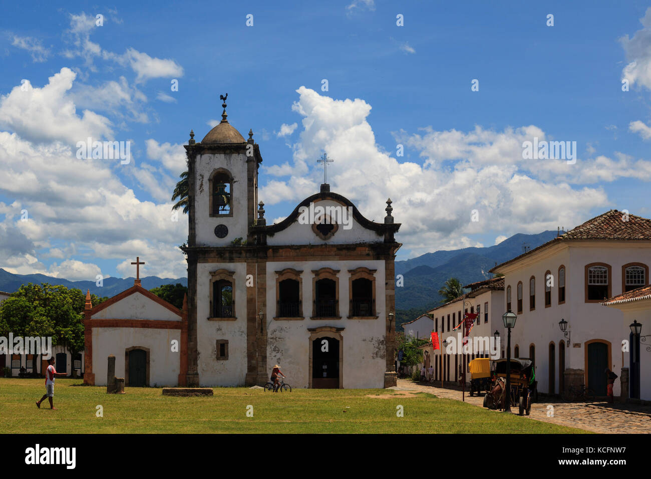 Capela de Santa Rita chiesa, Paraty, Stato di Rio de Janeiro, Brasile, Sud America Foto Stock
