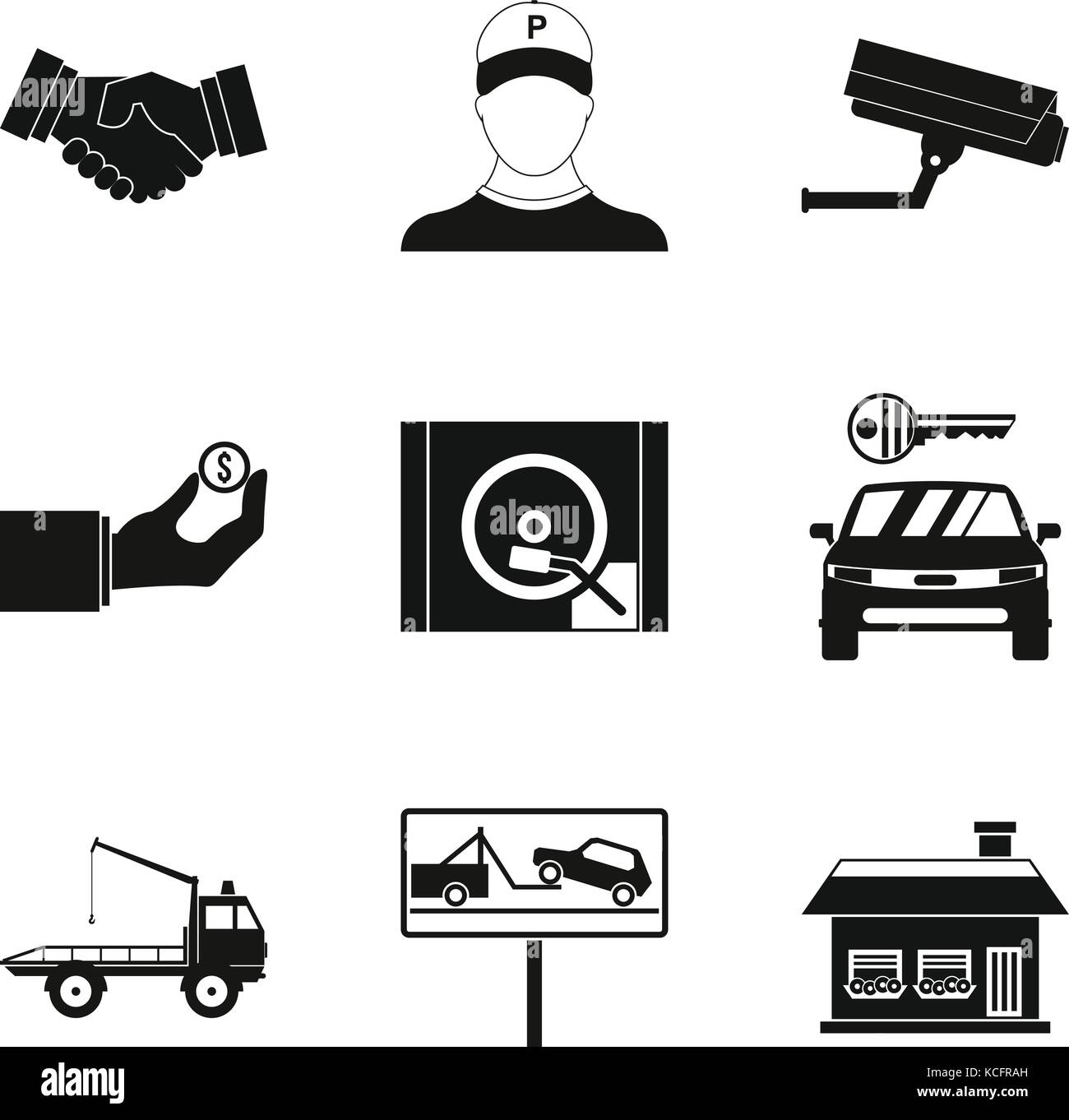 Requisito di set di icone, stile semplice Illustrazione Vettoriale