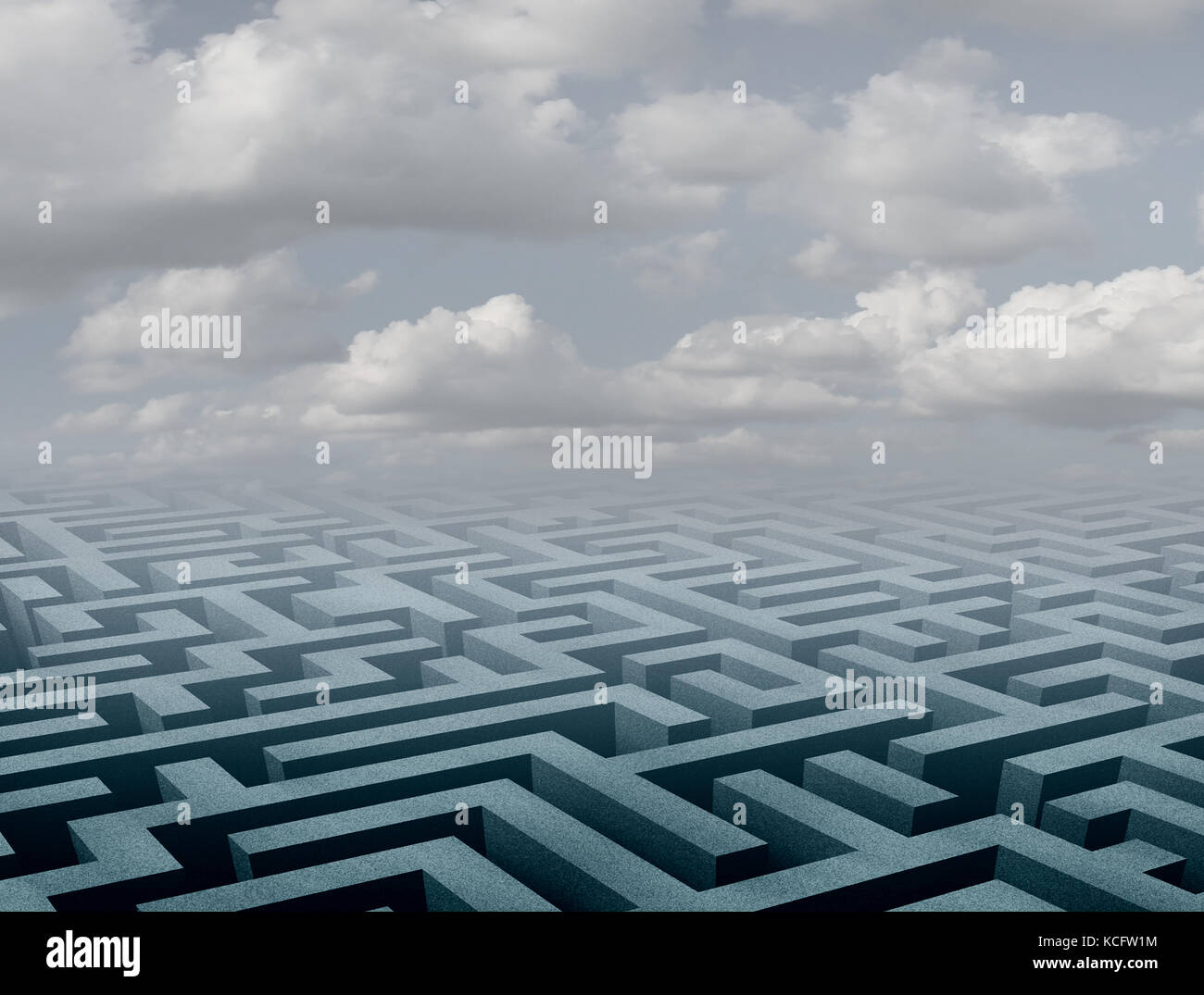 Il labirinto di sfondo e astratta prospettiva labirinto scena come un 3d'illustrazione. Foto Stock