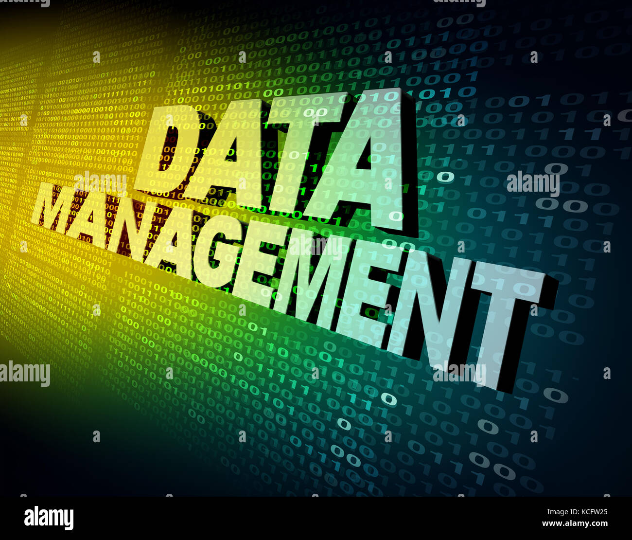 La gestione dei dati e di elaborazione analitica internet storage di database e tecnologie di programmazione concetto di commercializzazione come 3d'illustrazione. Foto Stock