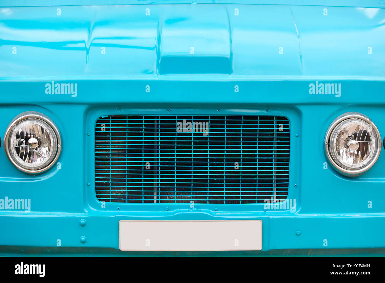 Hippie van parte anteriore. retro vintage veicolo. colore blu. viaggio Foto Stock