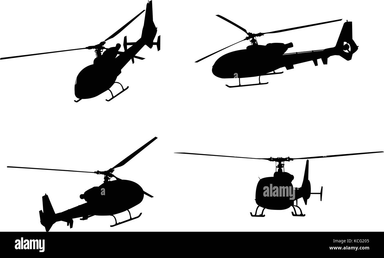 Silhouette di elicottero - vettore Illustrazione Vettoriale